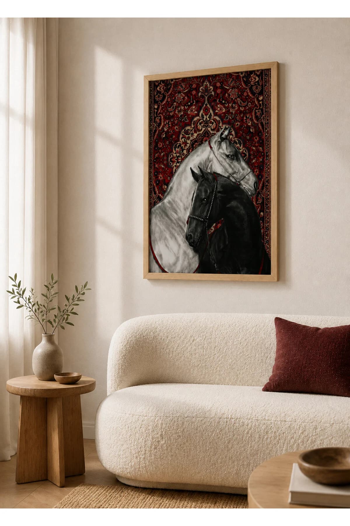 Ahşap Çerçeveli At Desenli Otantik Dekoratif Duvar Tablosu - ROO34 — görsel 2