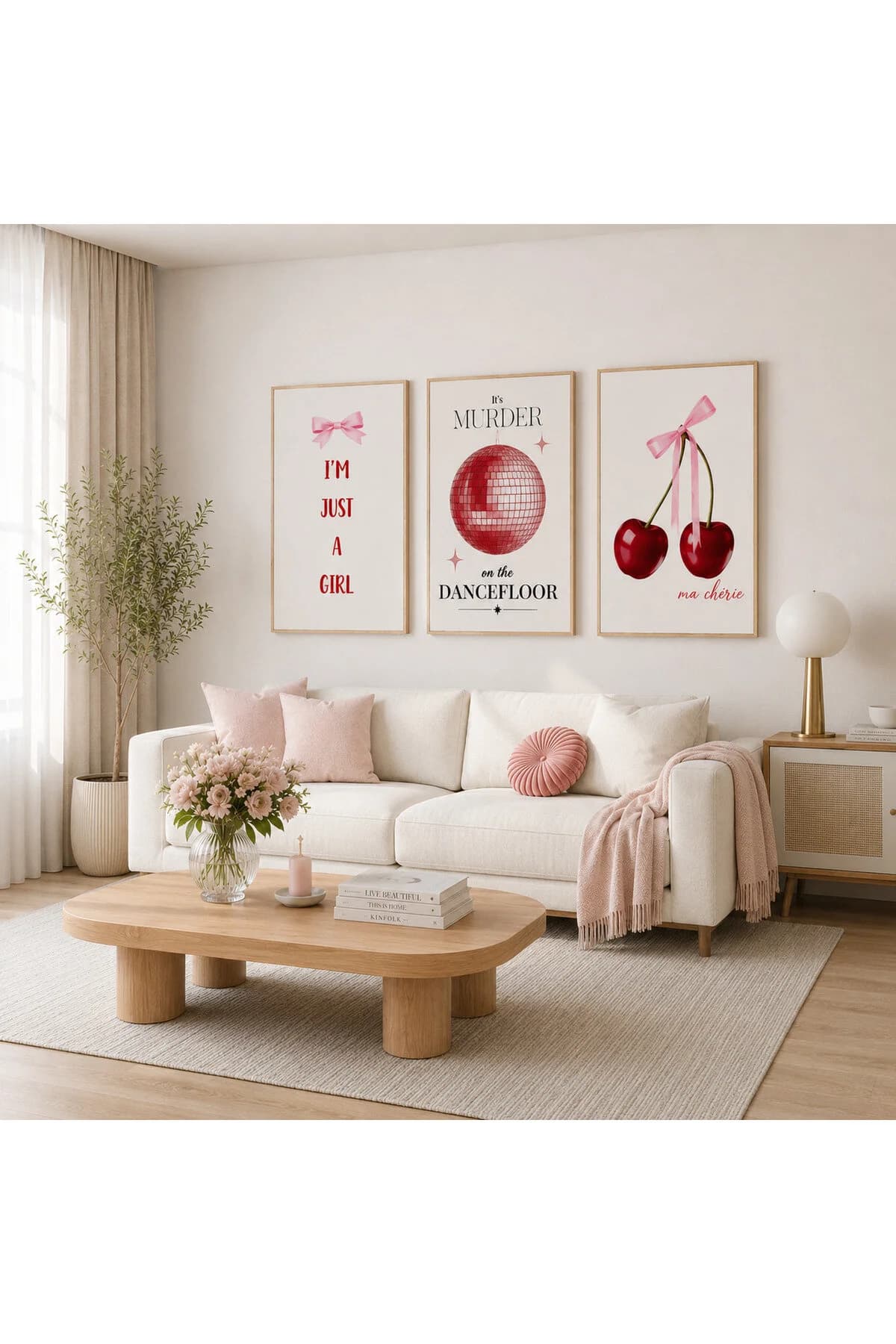 Soft Doğa Tonları Temalı Modern Dekoratif 3'lü Set Duvar Tablosu - R0157 — görsel 2